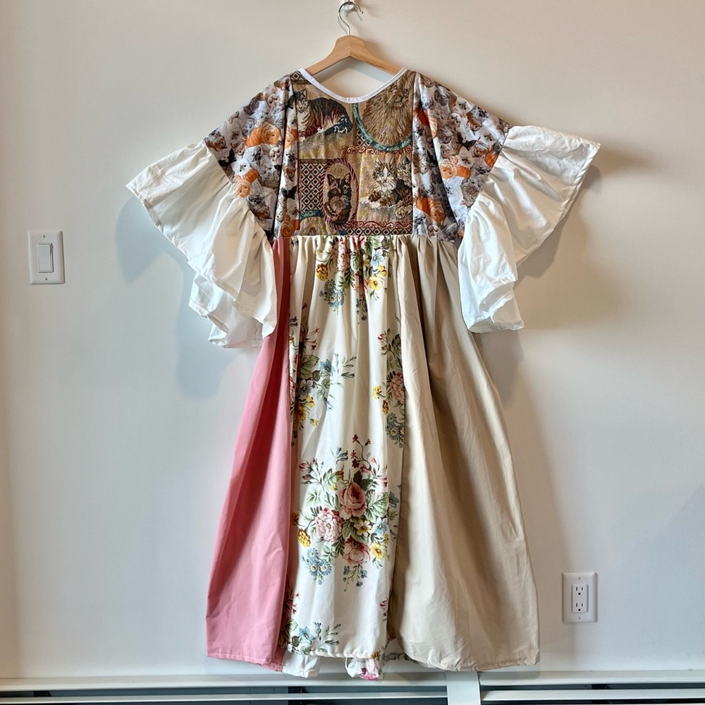 SOLd Cats “Moonlit Meow” Handmade Quilted Jasmine Dress | SKU 11165 - Picture 5 of 16